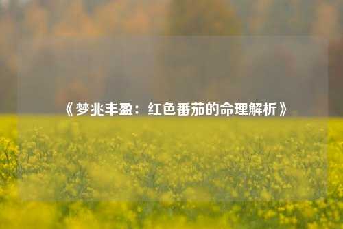 《梦兆丰盈：红色番茄的命理解析》